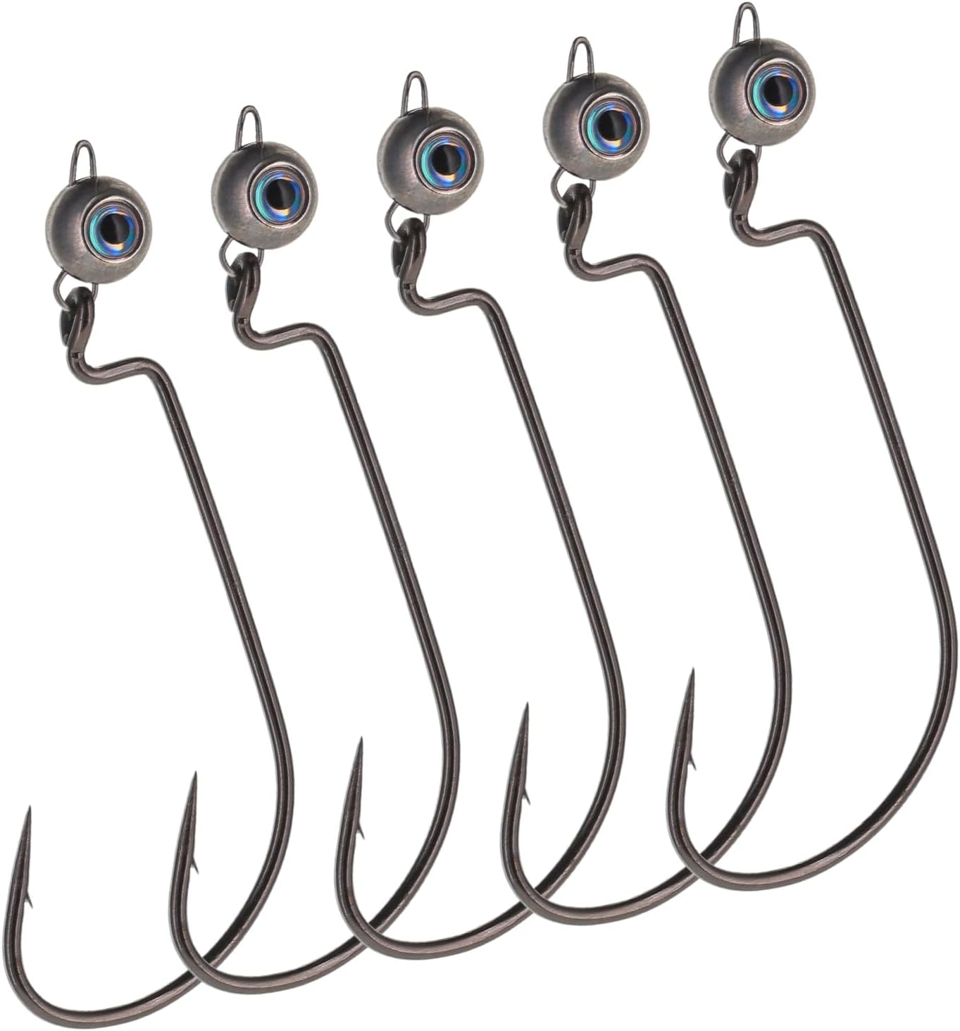 Reaction Tackle Free Swing Bottom Jig Head with Realistic Eye- 97% Tungsten - Ideal for Ned Rig, Texas Rig - Bass Fishing Jig