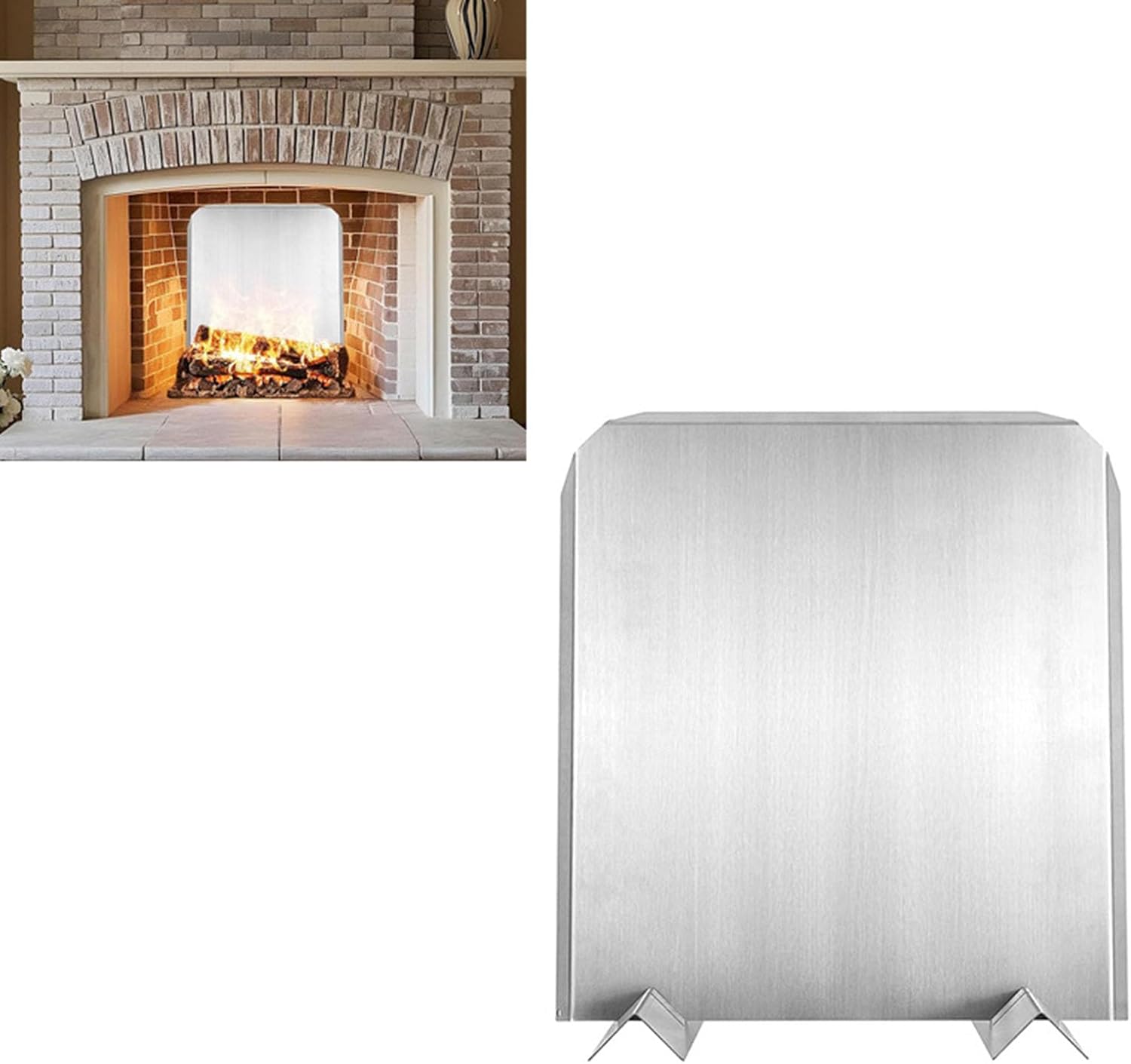 Strong Fireplaces Heat Reflectors Adjustable Steel Back Panel with Base Heat Redirection Gloves Included for Home Lightweight Fireplaces Reflectors