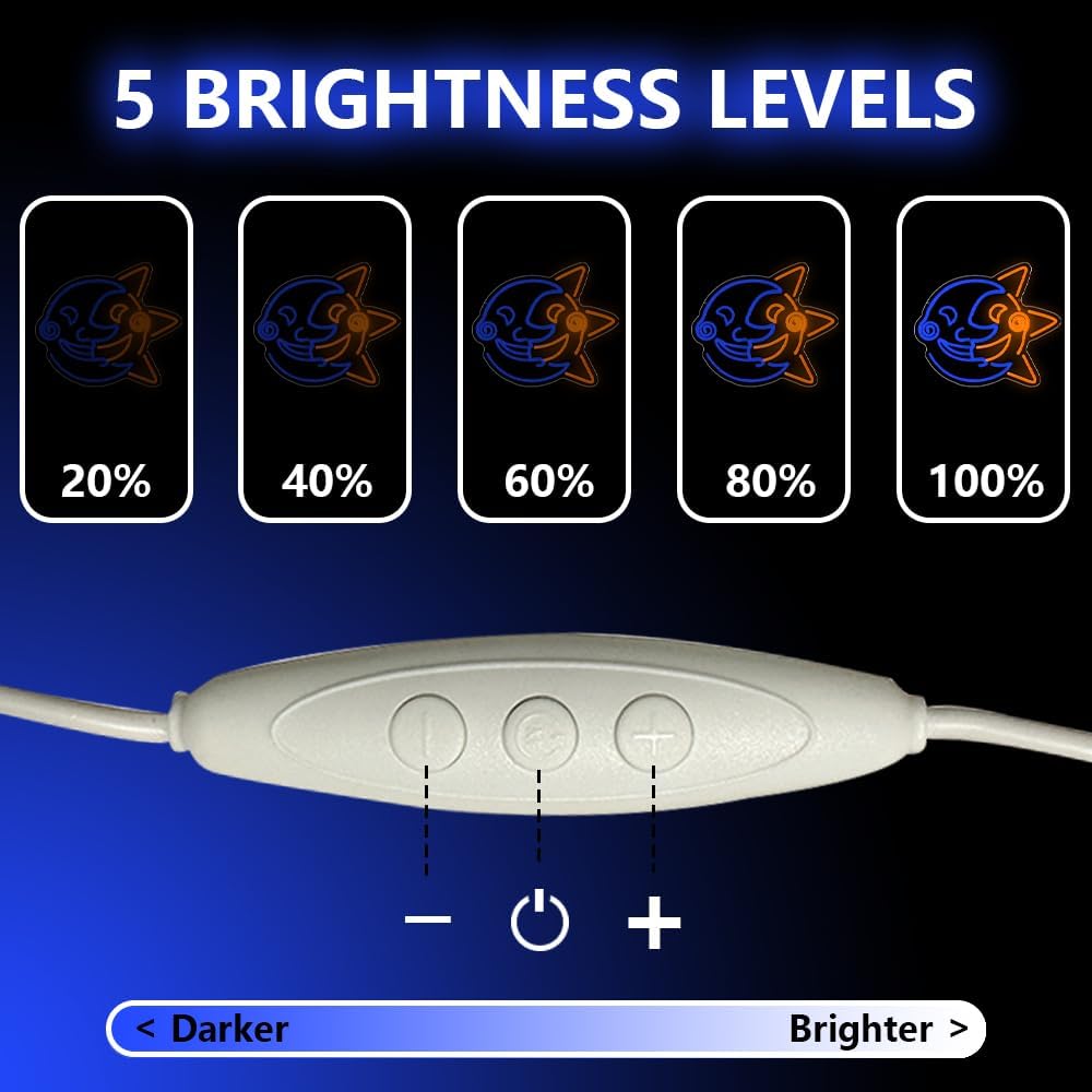 Sun Drop Moon Drop Neon Sign for Wall Decor, Smiling Face Gaming Room Anime Neon Light Acrylic Moon Sign for Bedroom Home Living Room Party Game Zone Wall Art Decor - Image 5