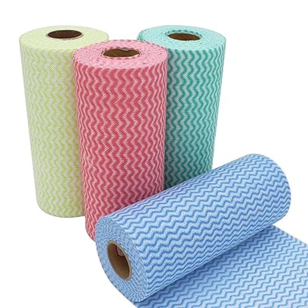 Clone Non-woven Kitchen Towel Roll | Multipurpose Kitchen Roll/Tissue/Towel Washable & Quick-Dry Non-Woven Super Absorbent Reusable Tissue Roll 80 Pulls in each roll (1)