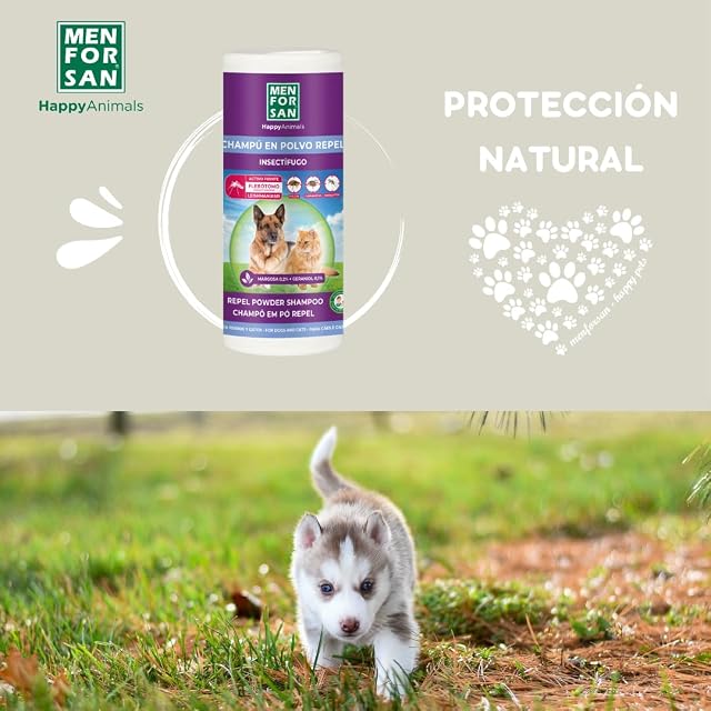 Foto 6 de 6 de MENFORSAN Champú En Polvo Con Repelente De Insectos Perros, Gatos, 250 g