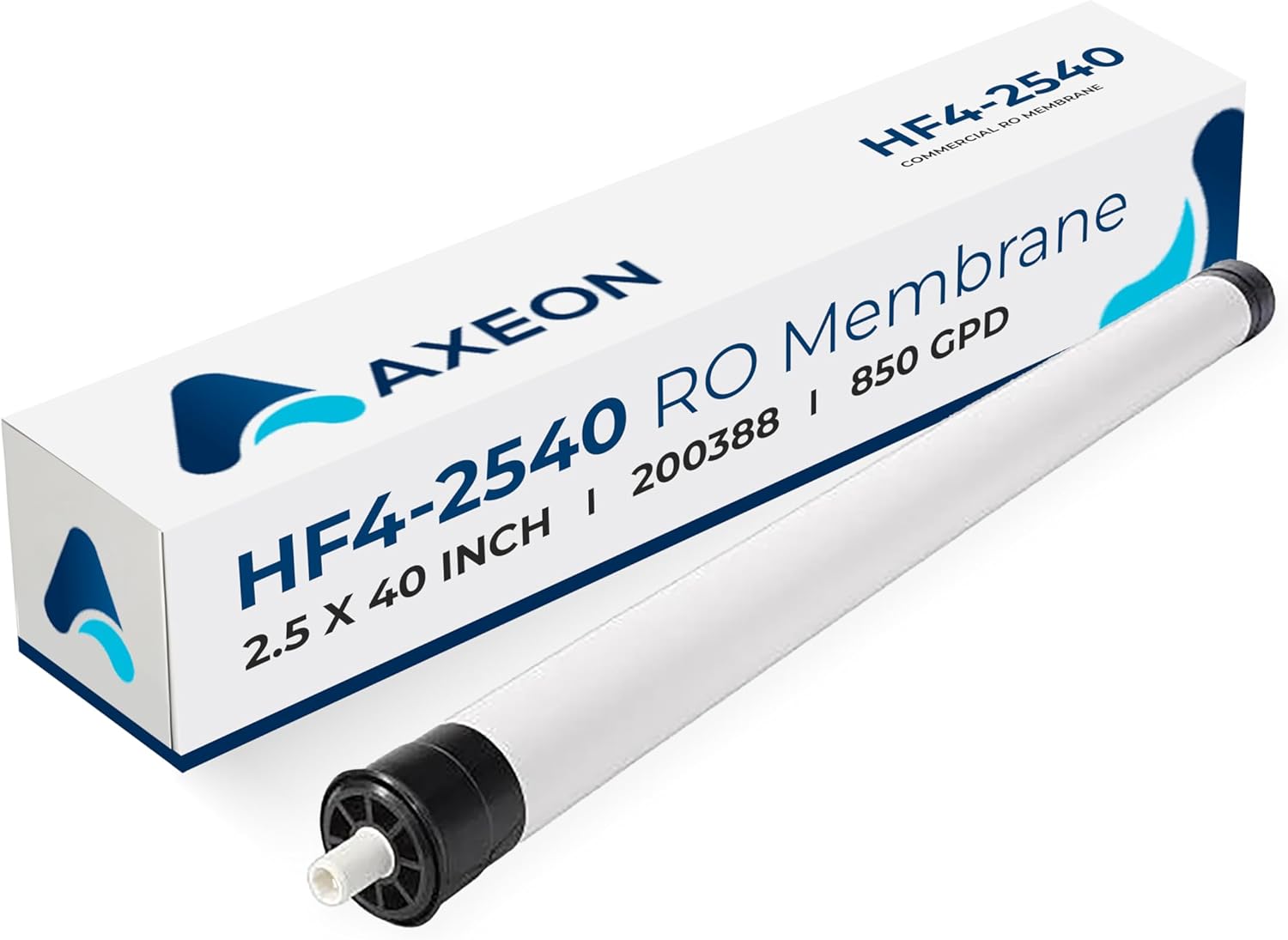 Axeon HF4-2540 RO Membrane – 850 GPD, 100 PSI, 2.5 x 40 Inch Reverse Osmosis Element, Genuine Axeon OEM Membrane for Commercial Applications, Extra Low Energy, High Flow, Model 200388