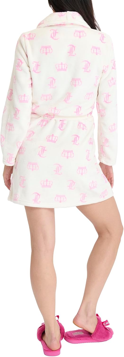 Juicy Couture Women's Super Soft Luxe Plush Shawl Collar Robe