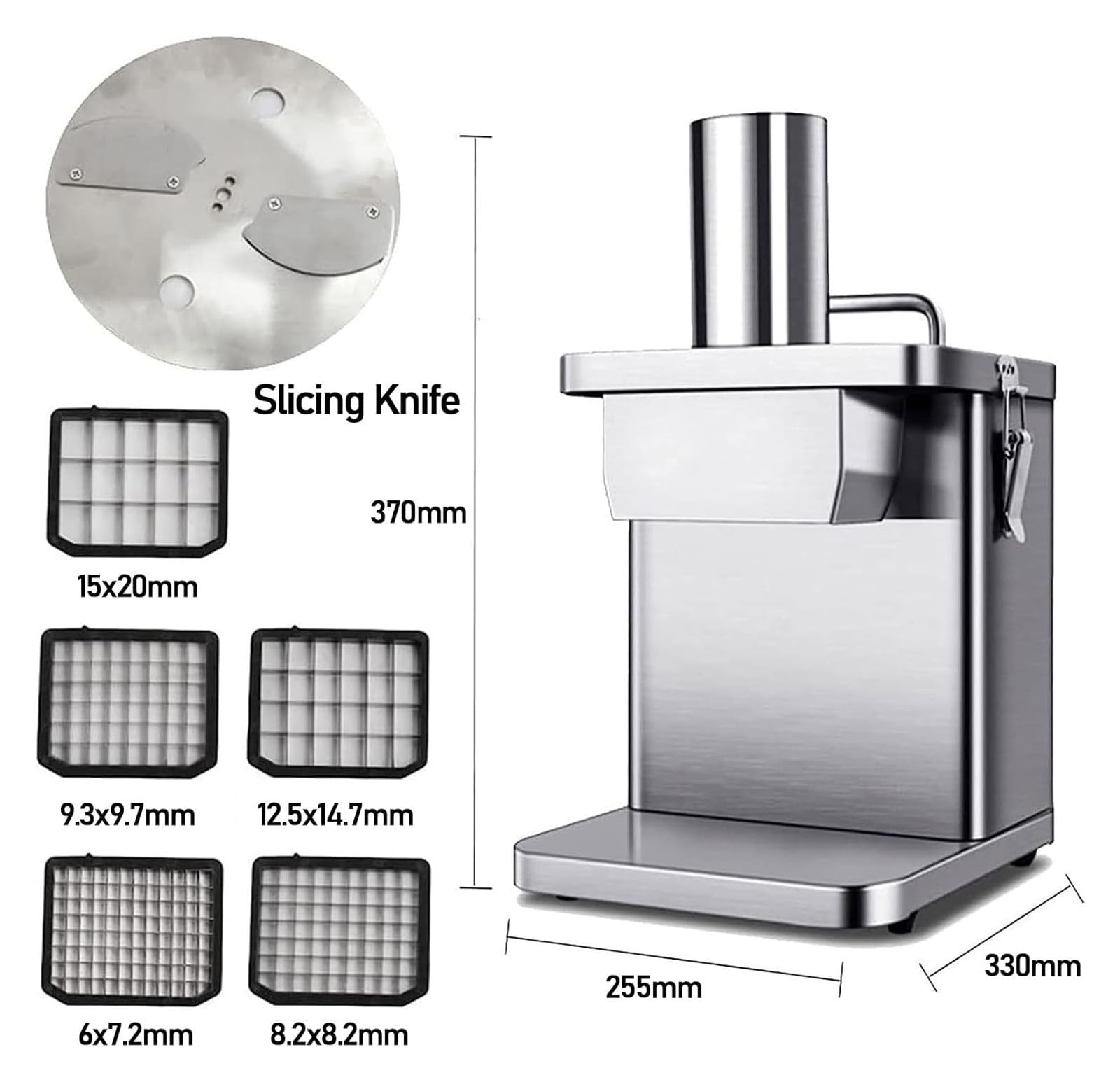 Máquina De Corte Eléctrico Máquina De Cortar De Fruta Vegetal Cortado En Cubo Máquina De Cortar Patatas Cebolla Zanahoria Banana Chips Dicer