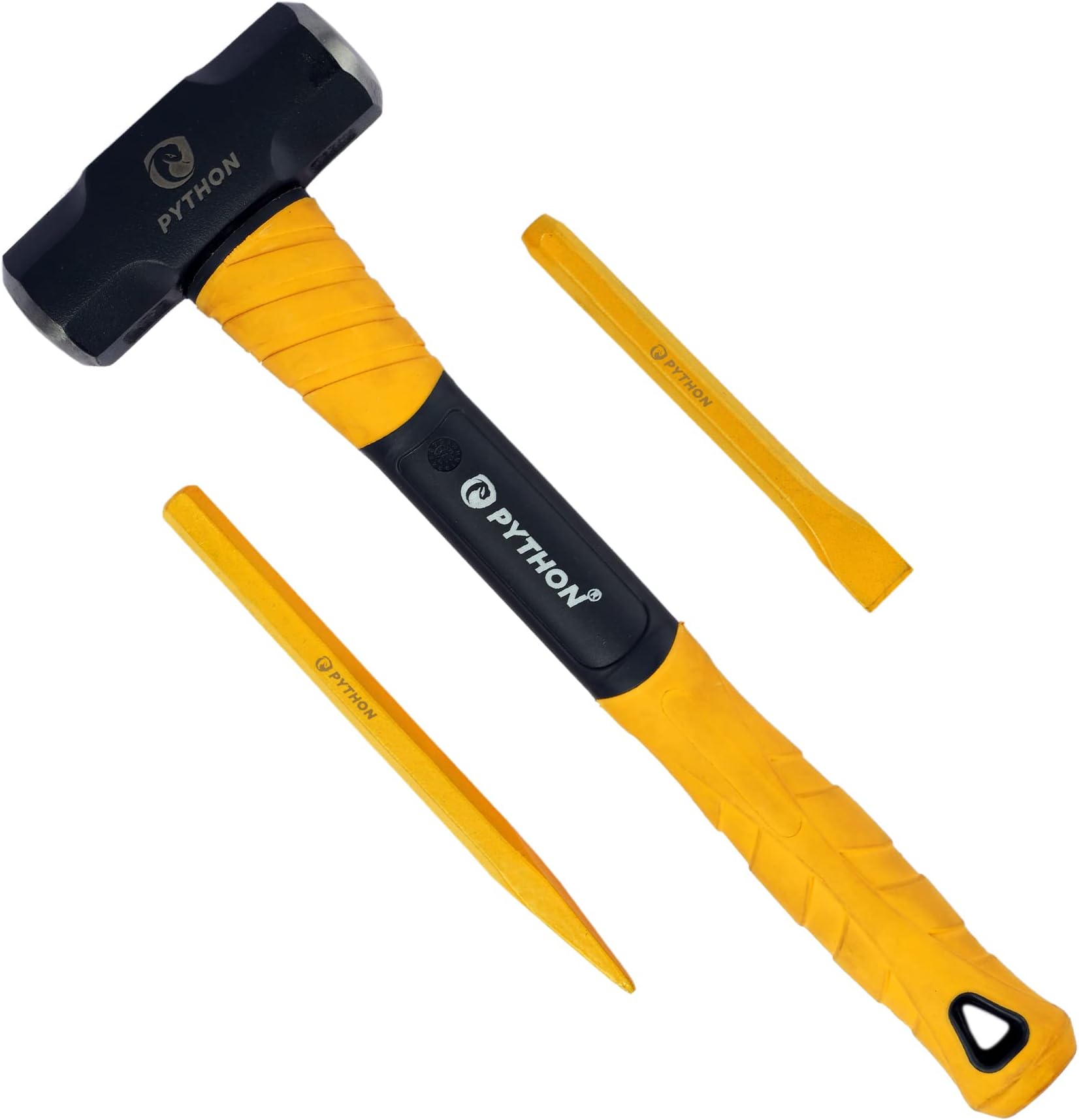 Python Sledge Hammer (1.35 Kg / 15" (385 MM)) & Flat Pointed Chisel Combo Set