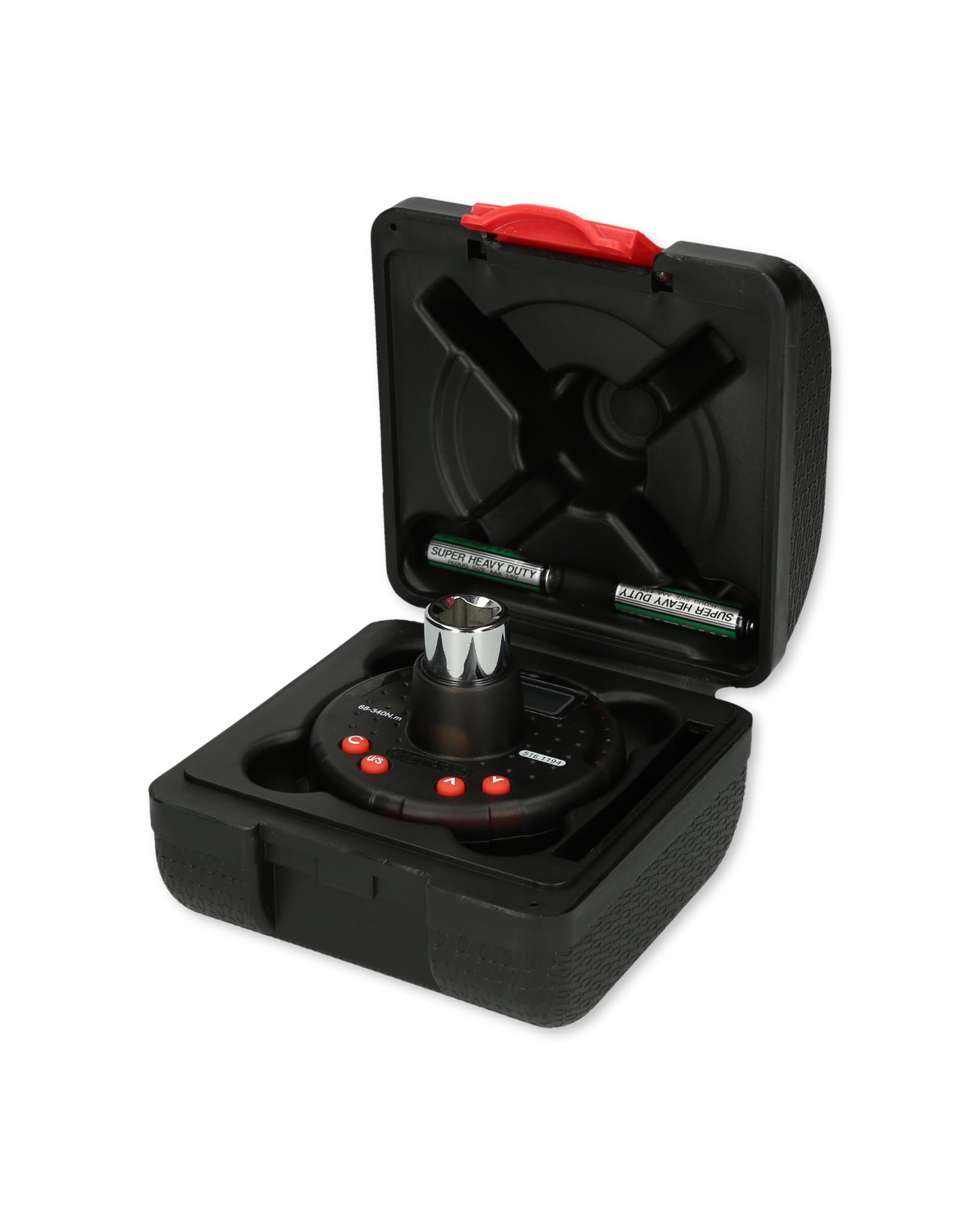 KS Tools 516.1194 1/2 Digitaler Drehmomentadapter mit Winkelmesser, 68-340 Nm Schwarz