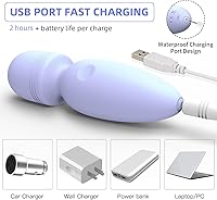 Vista 3 de Mini herramientas de masajeador, pequeño masajeador de mano inalámbrico impermeable con 10 modos de vibración, masajeador personal de mano