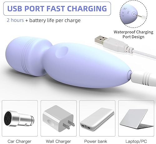 Miniatura 3 de Mini masajeadores manuales de espalda, regalos para mujeres, pequeño masajeador de mano inalámbrico con 10 modos, masajeador personal de mano para