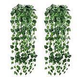 【Fortgeschrittene Werkstoffe】Die Blätter und Stängel sind aus bestem Kunstkunststoff,der fest sitzt und sich nicht leicht löst.Unsere Künstliche Efeu-Reben haben die Eigenschaften Lichtechtheit,UV-Beständigkeit,gute Abriebfestigkeit und Nichtbrennbarkeit.