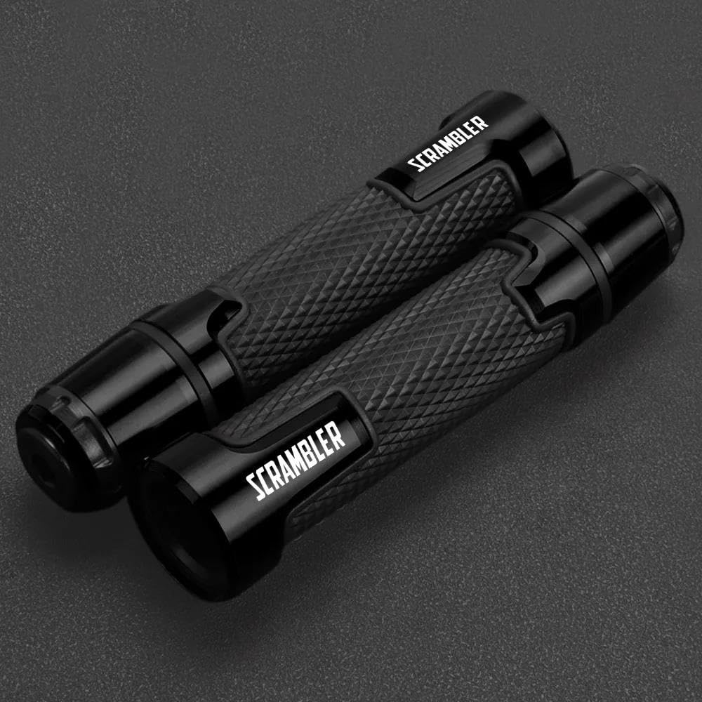 Accessoires De Moto 7/8 "22MM Poignée De Guidon Poignées De Barre pour Ducati Scrambler 400 SIXTY2 Classic Scrambler Cafe Racer Pièces de poignée(Noir)