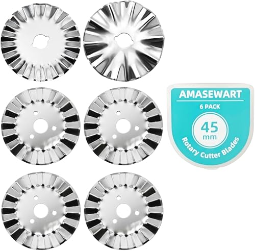AMASEWART Hoja rotativa ondulada de 1.772 in, hoja giratoria para acolchar, ganchillo, álbumes de recortes, costura y manualidades (6 unidades)