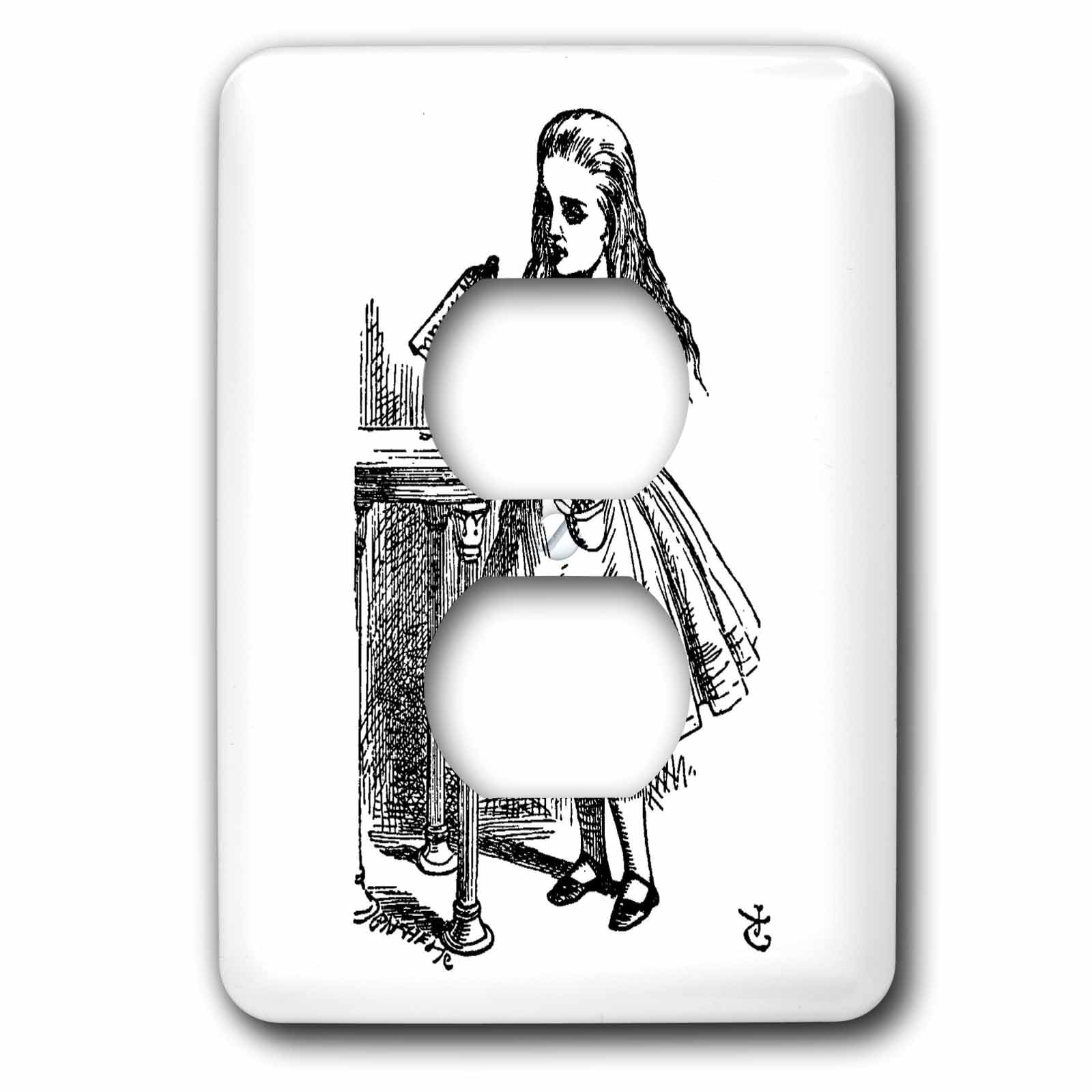 Alice au pays des merveilles décoration prise John Tenniel noir