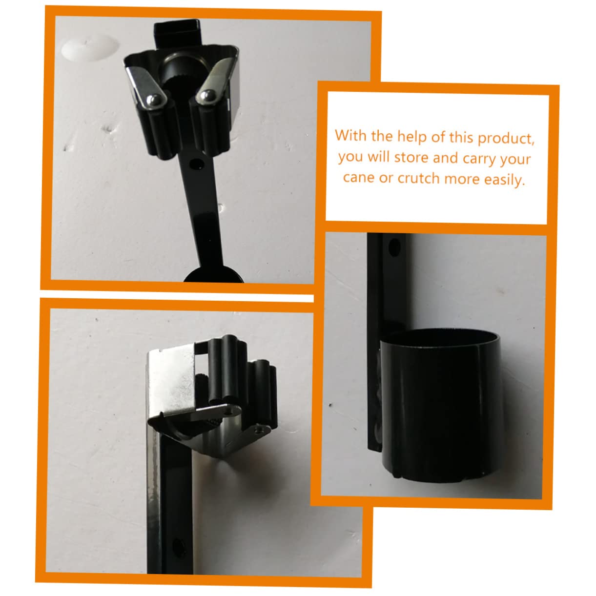 COLLBATH Lightweight Cane Holder for Wheelchair Crutch Mount Stand Elderly Scooter Cane Rack Simple Assembly