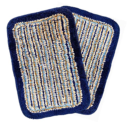 Image of Door Mats for Home | Door Mats for Home Entrance | Door Mat for Bathroom| Soft & Super Absorbent Mats for Shower | Washable, Non-Slip & Quick-Drying Mats (Pack of 2) (Multi Color)