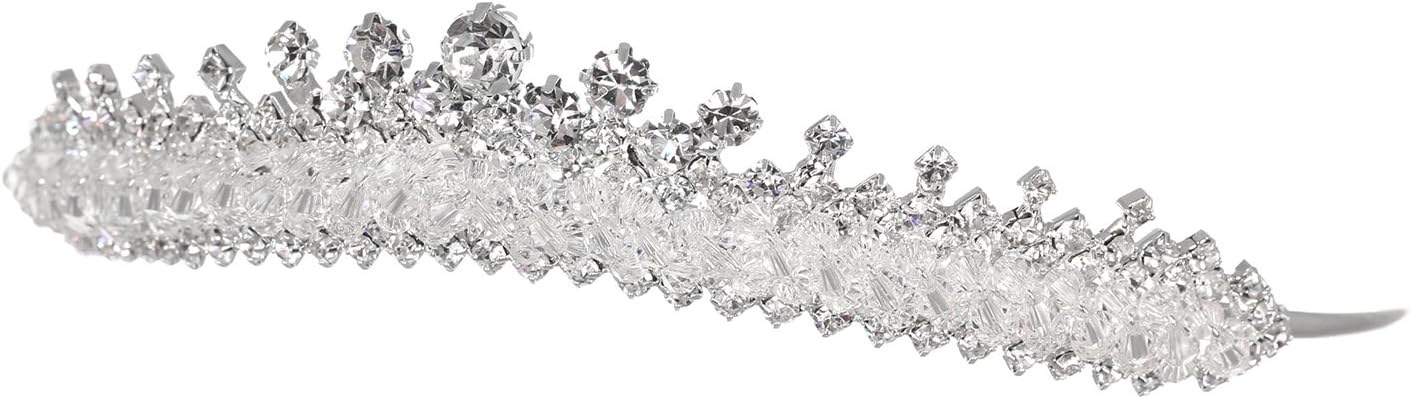 SAMKY Bridal Rhinestone Wedding Crown Crystal Tiara Headpiece Bride's Hair Accessories