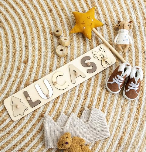 personalized wooden name puzzle baby name puzzle customized educational toys for toddler sensory toys 1st birthday girl custom gifts for kids personalized baby