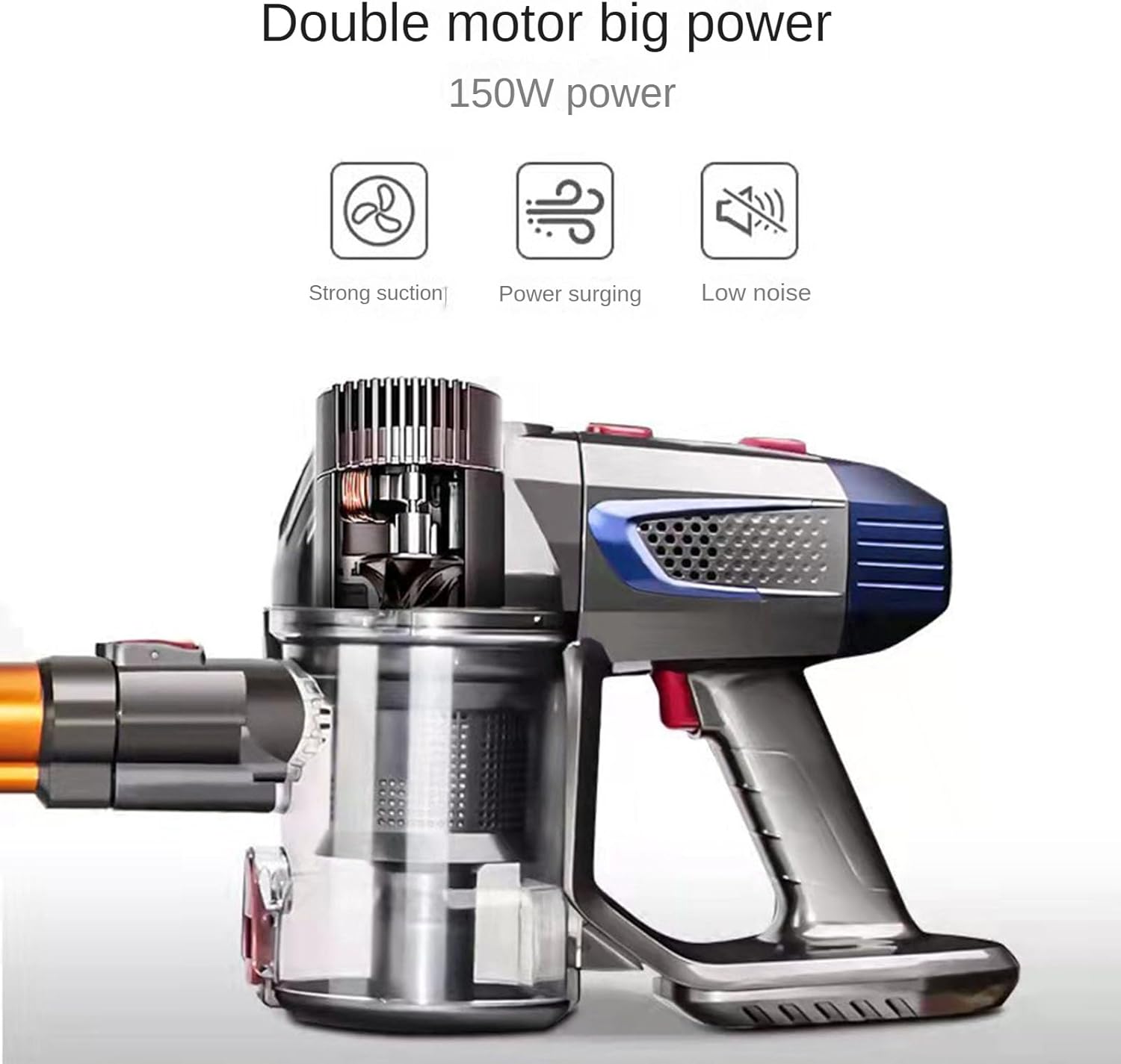Professional Dust Cleaner for Pool Table Cloth, 150W Dual Motor Vacuum with 12000Pa Suction, 2-Mode Operation, Quiet & Cordless (White, 2.8kg)