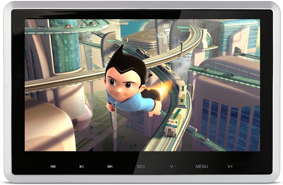 DDAUTO 10.1 Inch Car DVD Player 1080P Screen Headrest Monitor Multimedia Player Ultra Thin TFT HD Digital Screen DVD Player Touch Key Supports HDMI/USB/SD/IR/FM/TVbox