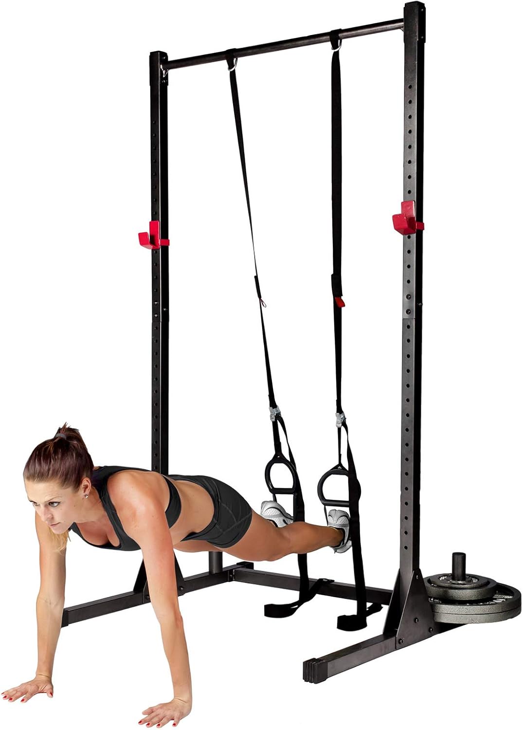 MENCIRO Power Rack 500LB Max Load Adjustable Power Cage Squat Rack Stand with J-Hooks for Home Gym Full Body Multi-Function Fitness Workout : Sports & Outdoors