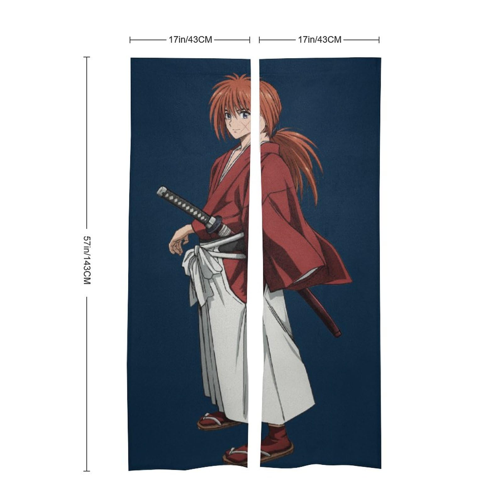 【当時物】るろうに剣心　のれん　サムライX 暖簾　緋村剣心 当時物】るろうに剣心 のれん サムライX 暖簾 緋村剣心