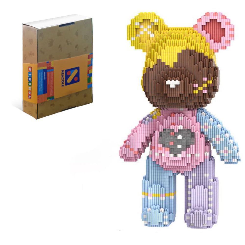 Neacole Building Blocks Set, 4500 Pieces, Medium Bear Design, Creative Construction Toy (Candy Sweet Bear)