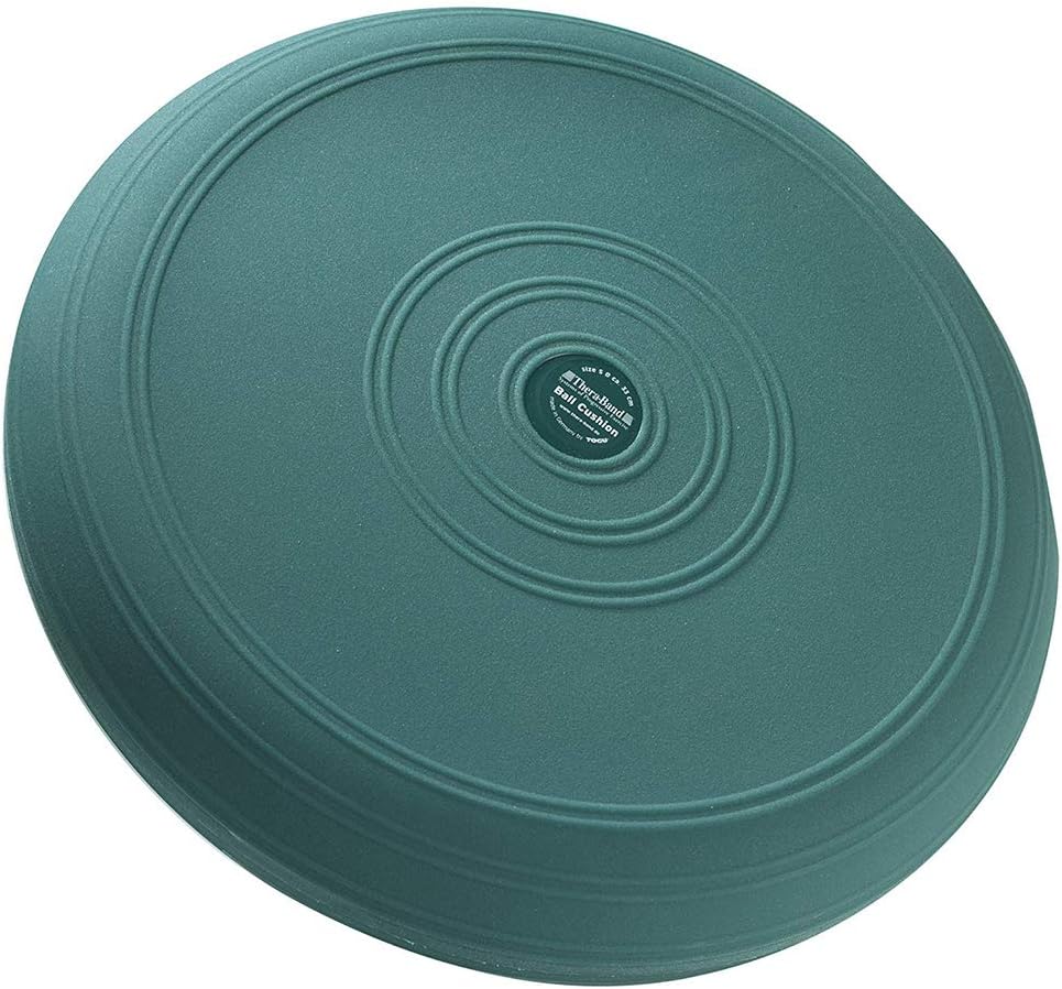 TherabandDynair Senso 33cm Ball Cushion, Wobble Disc for Balance Training, Dynamic Sitting, & Physiotherapy, Great for Active Sitting & Correct Posture, Green