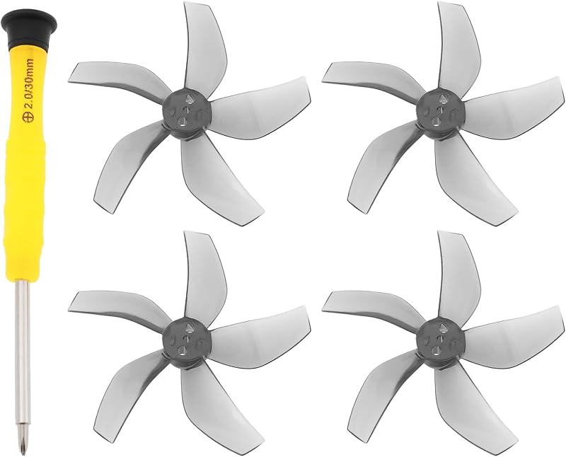 4pcs Drone 5-Blade Propellers with Screwdriver Compatible with DJI NEO, Grey