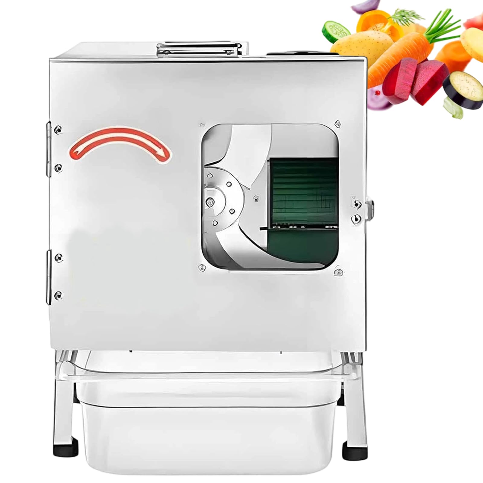 Xjleftonomie Electric Vegetable Chopper And Slicer, Commercial Scallion Slicer, 700 Rpm Electric Leek Cutting Machine For Garlic Ginger Chili Potato Cucumber StandardModel