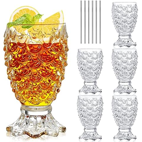 INFTYLE Set of 6 Pineapple Cocktail Glasses Cover