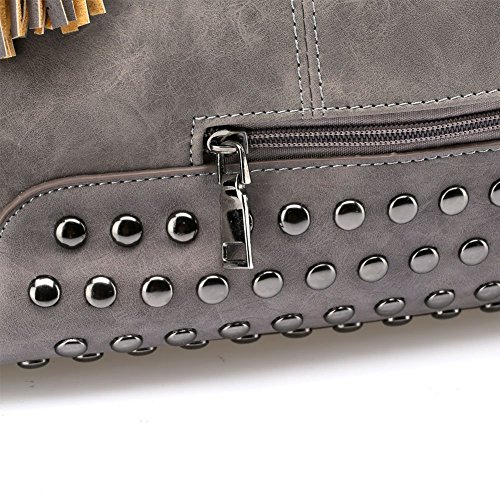Large Rivet Purse Suede Leahter Hanbags For Women Grey Gothic Style Crossbody Bags Ladies Top Handle Satchel Studded Tote Bags #TOP5