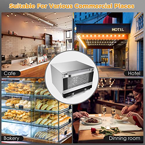 Artyuio Commercial Convection Oven 47L / 50Qt, Countertop Toaster Oven Brushed Stainless Steel With High-Temperature Protection Function, Double Heat Insulation, 1.5 Cu.ft, 1600W, 4 Racks #TOP1