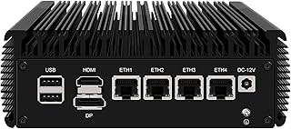 MOGINSOK Firewall Appliance Mini PC Intel Celeron N5105 (up to 2.9Ghz) 4xIntel I225-V 2.5GbE 16GB DDR4 Ram 256GB M.2 NVMe SSD VPN Router PC AES-NI HDMI 2.0 DP 4K@60Hz