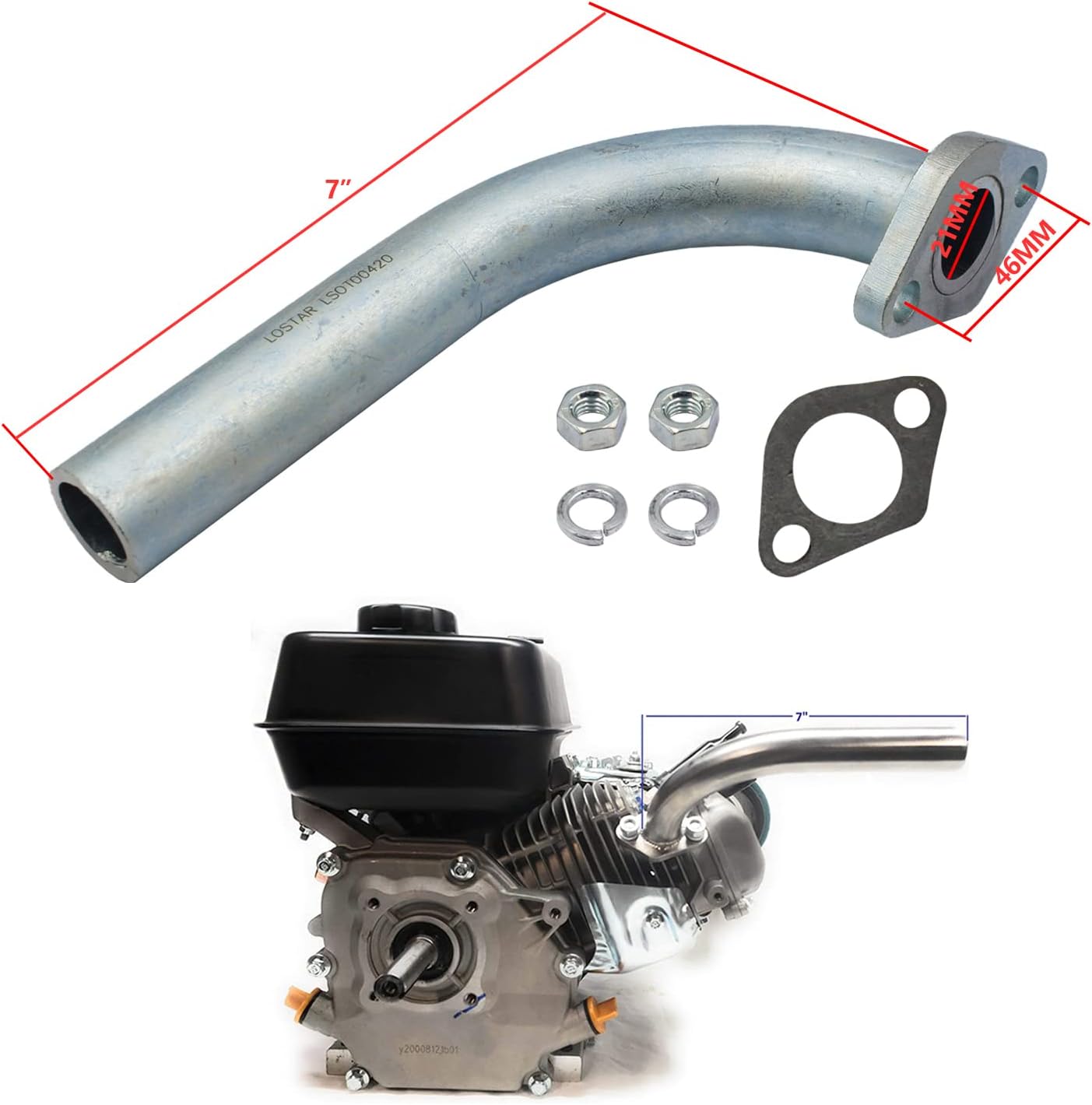 Miaowa Auspuff Center Hinten Für Predator 212cc GX Produktbild-Vorschau 11