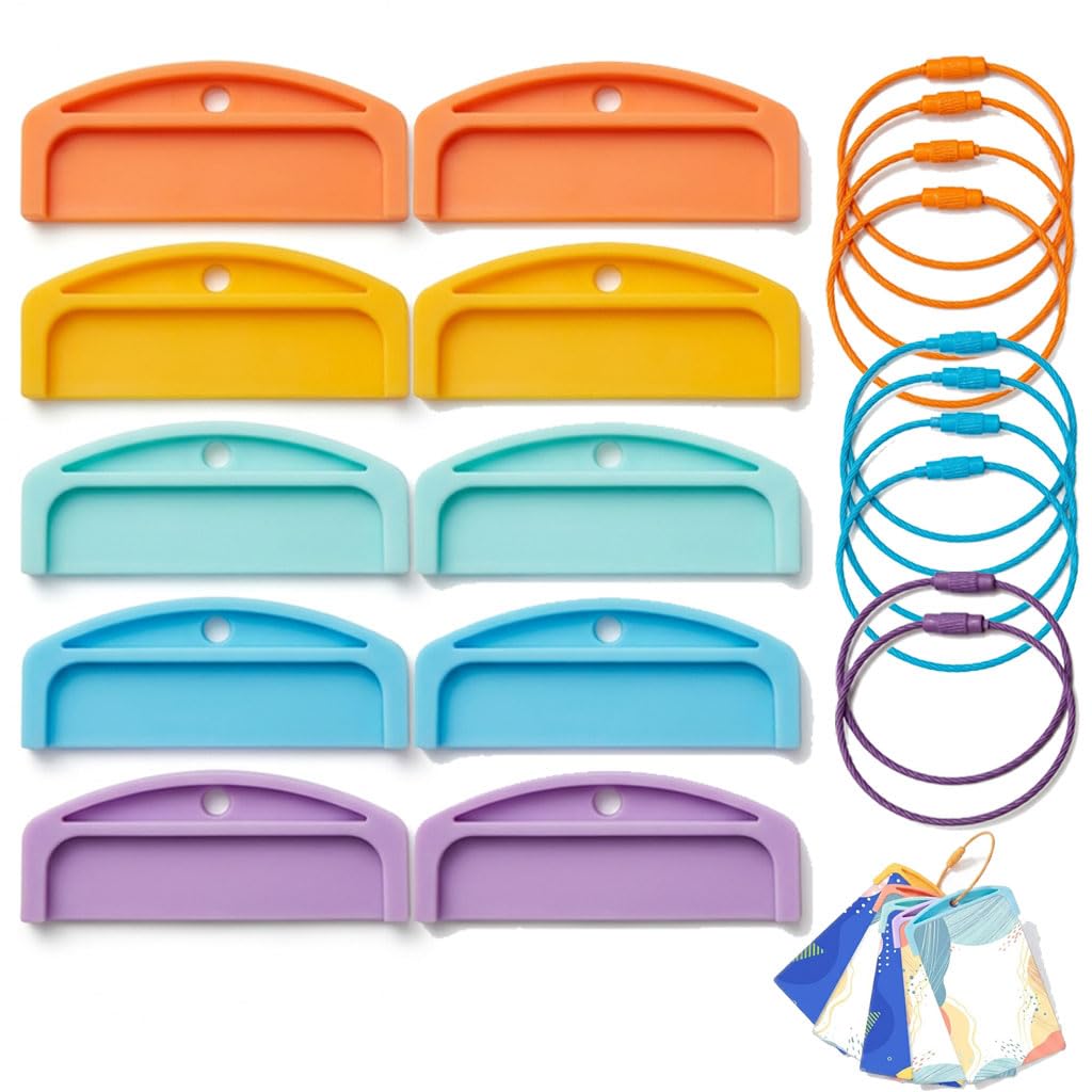 10 Pcs Yoto Card Holder, Portable Plastic Storage with 10 Ring Loops, Durable & Reusable Organizer for Yoto Cards, Colorful Travel Carrier for Kids, Easy Sorting and Safe Storage