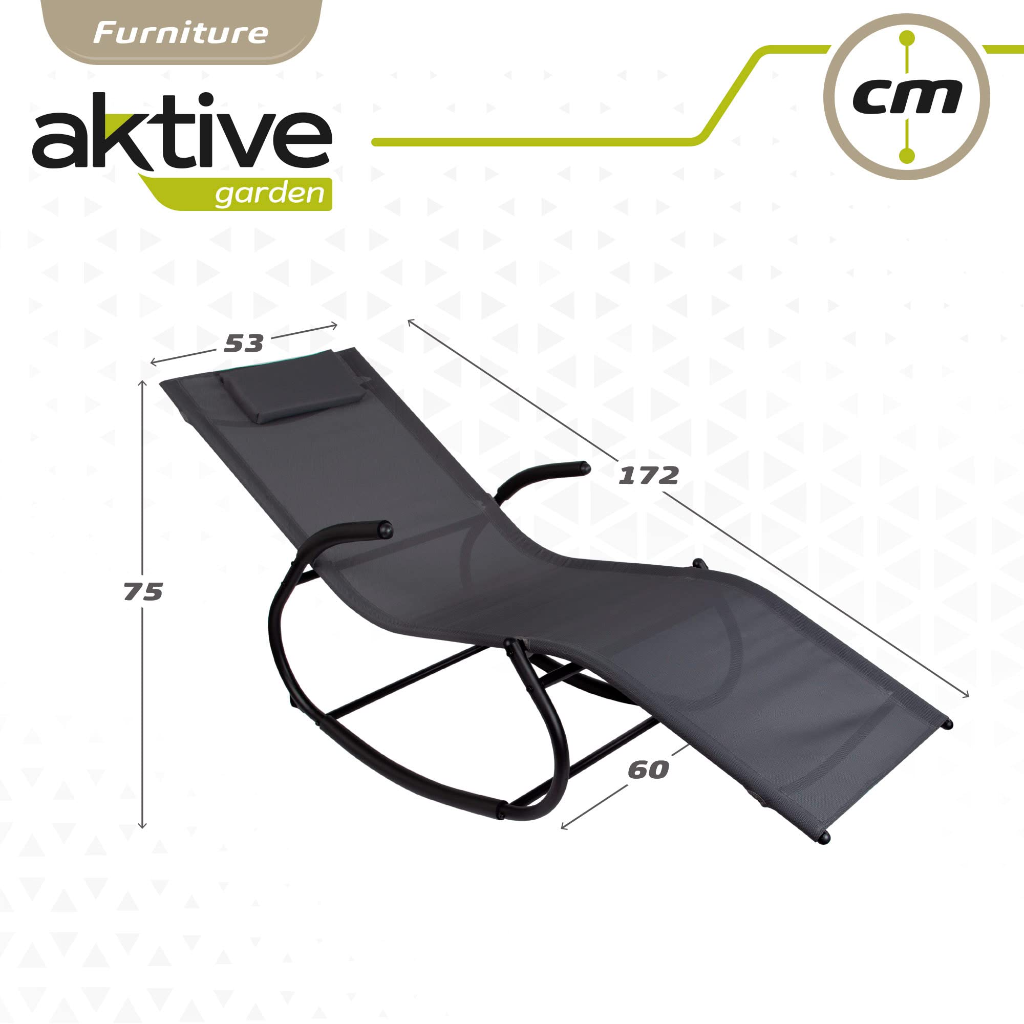 AKTIVE tumbona Textileno 60x172x75cm