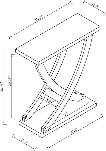 Miniatura 2 de Mesa consola pequeña de 31 pulgadas, mesa de entrada rústica con patas cruzadas curvas, mesa de sofá de madera estrecha para pasillo, entrada, sala