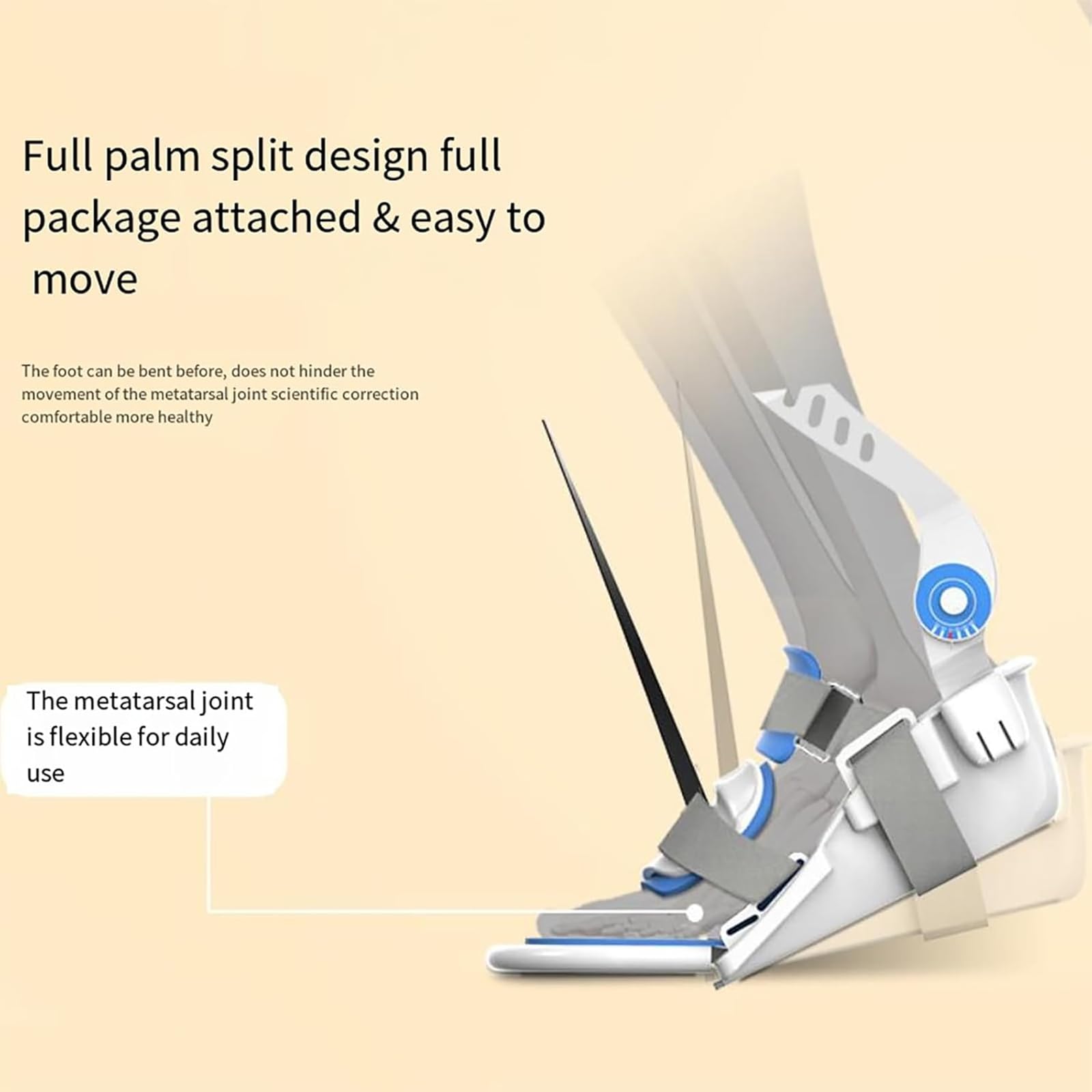 Entrenador Rehabilitación Tobillo, Equipo Ortopédico Tobillo Con Placa Angular, Fuerza Corrección Ajustable 75° Y Estructura Mecánicamente Estable, Diseño Cómodo Todo Incluido,para Caída Del Pie