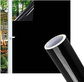 Adesivo Preto Blackout Impermeável Lavável Bloqueia Luz Janela Vidro Porta 2m x 60cm