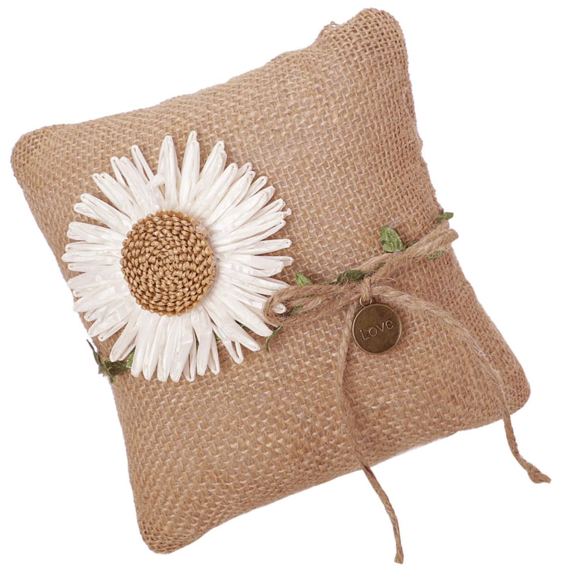 Garneck Rustic Daisy Flower Wedding Pillow Cushion for Vintage Marriage Decor Soft and Comfortable Material Elegant Keepsake for Ceremonies and Celebrations