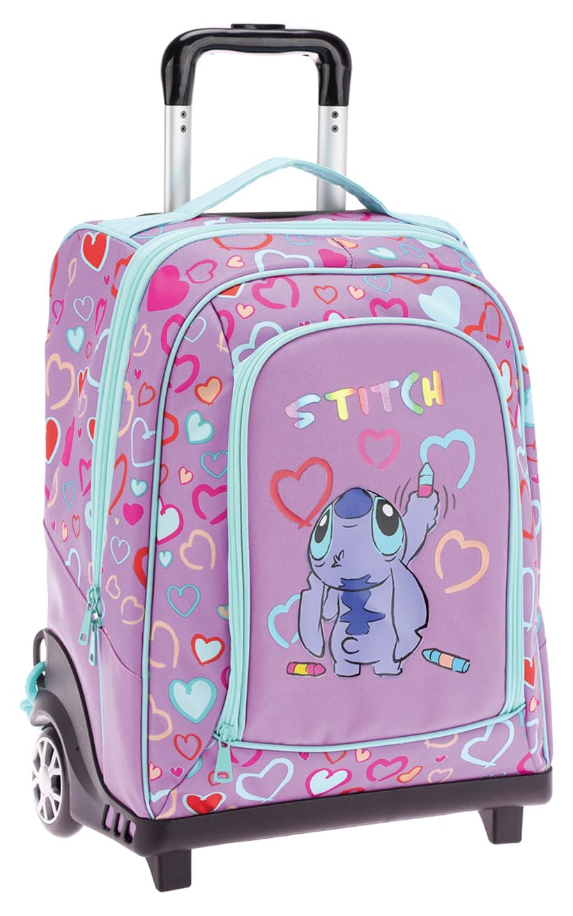 Zaino Trolley Scuola Elementare per Bambini 34x25x52 cm con Ruote in Gomma Zainetto da Bambino o Bambina