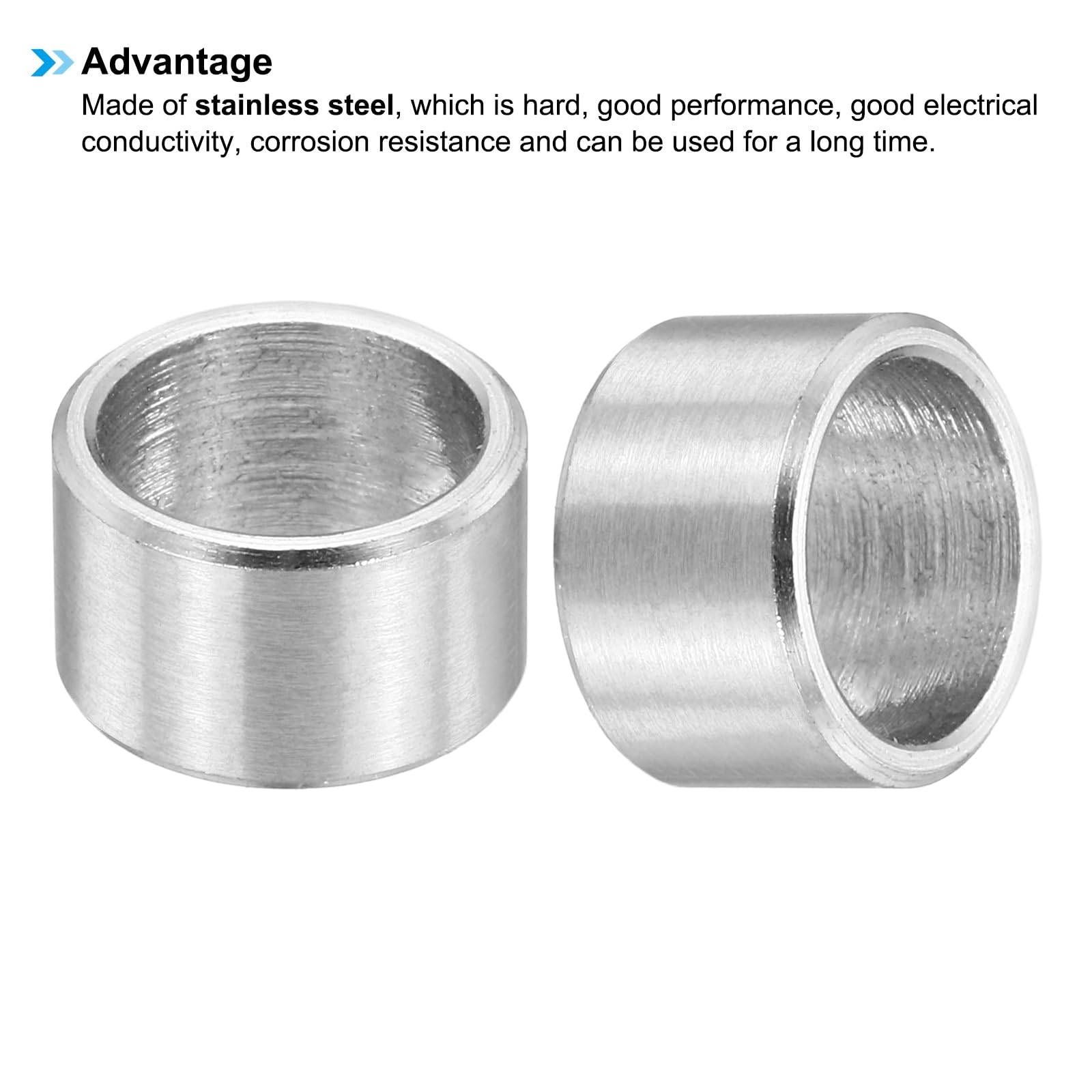 PATIKIL M8 Stainless Steel Spacers, 12Pcs Metal Spacer 8mm ID x 10mm OD x 6mm L Screw Standoff for 5/16" or M8 Screw - Image 4
