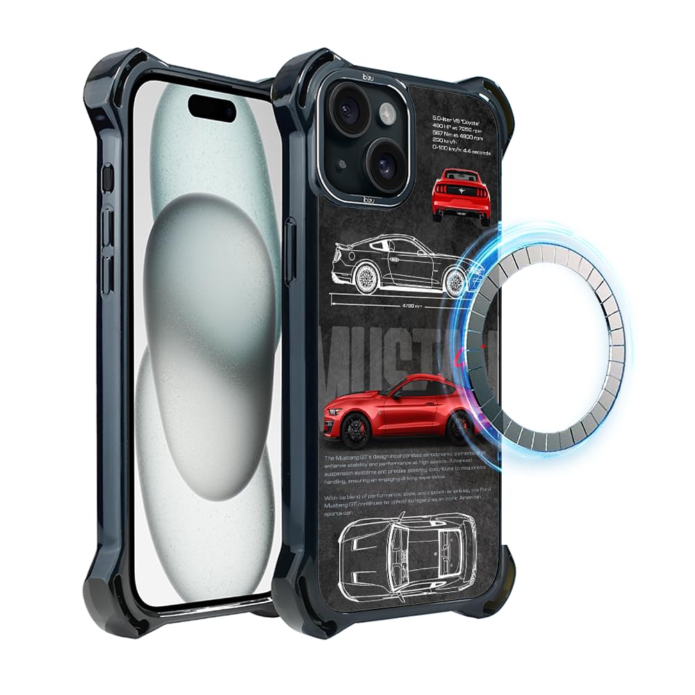 Etui do iPhone kolekcja Sportowe Samochody (GT V8 "Coyote", iPhone 15)