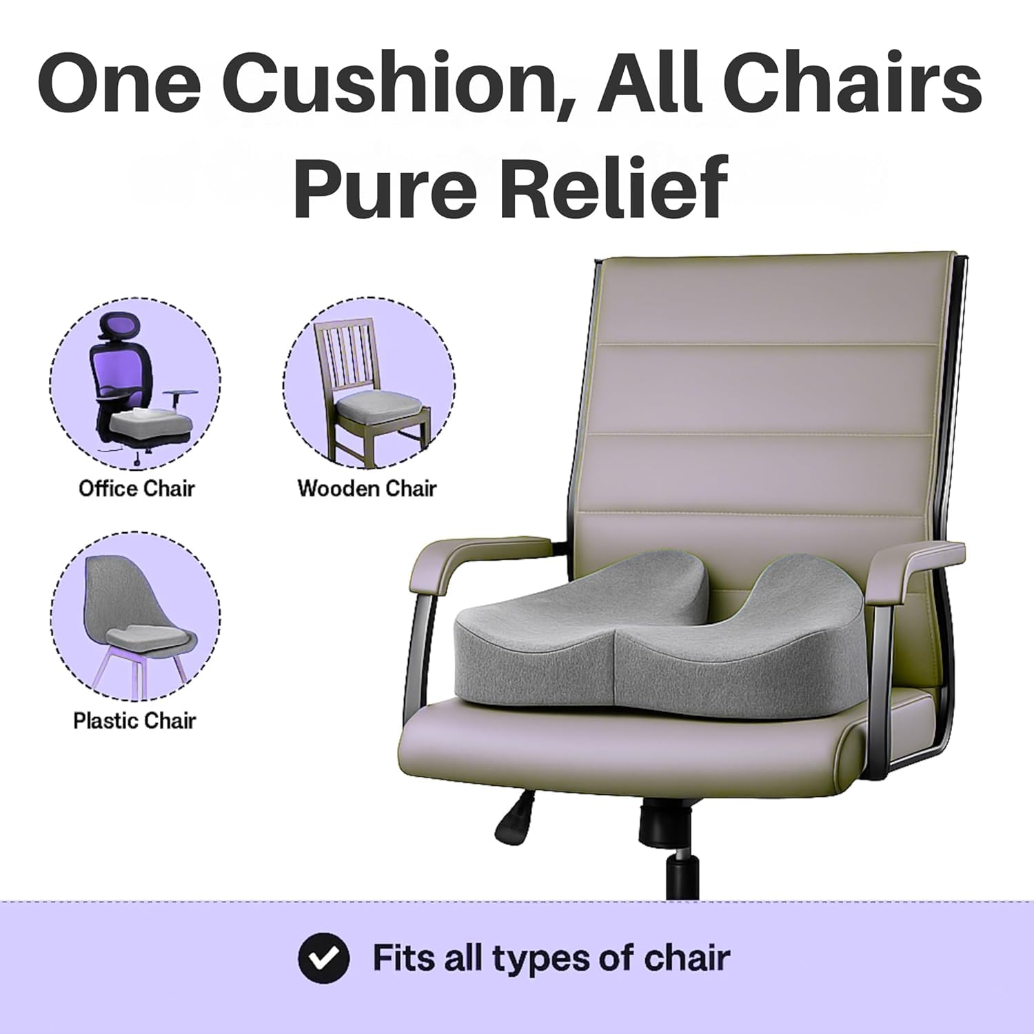 CloudBliss Ultimate Pro Seat Cushion & Posture Corrector Backrest Cushion Combo | Coccyx Pain, Relieves Back, Back Pain Relief & Posture Support | Helps in Tailbone Pain Relief for Office/Home Chair
