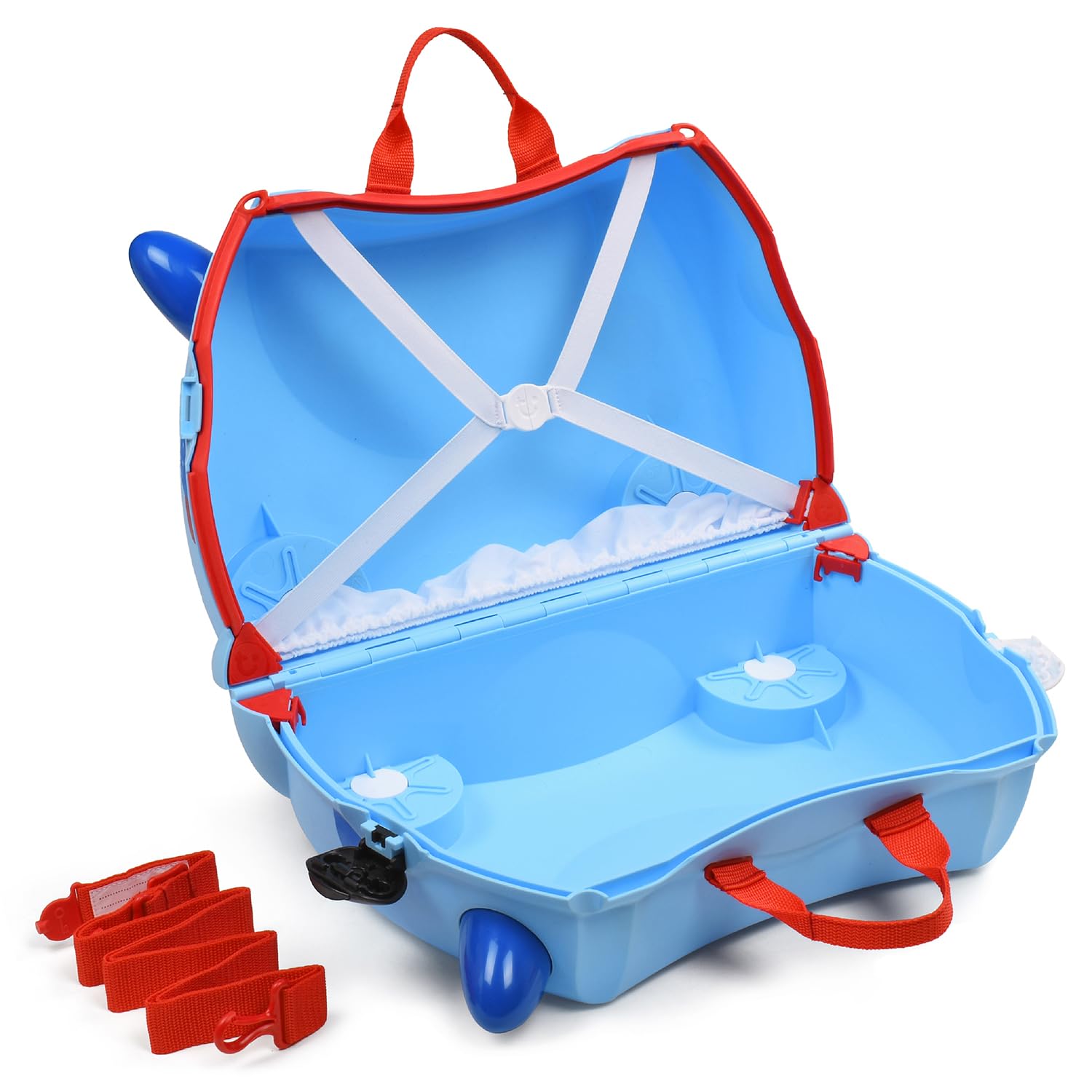 Trunki Valigia a rotelle per bambini e bagaglio a mano per bambini: custodia a rotelle Doug 47 x 32 x 21 cm, bagaglio per bambini, Ba blu, 47 x 32 x 21 cm, bagaglio per bambini