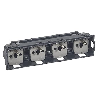 Legrand 067128 Quadruple Compact Standard Pre-Wired Socket, 2P+T