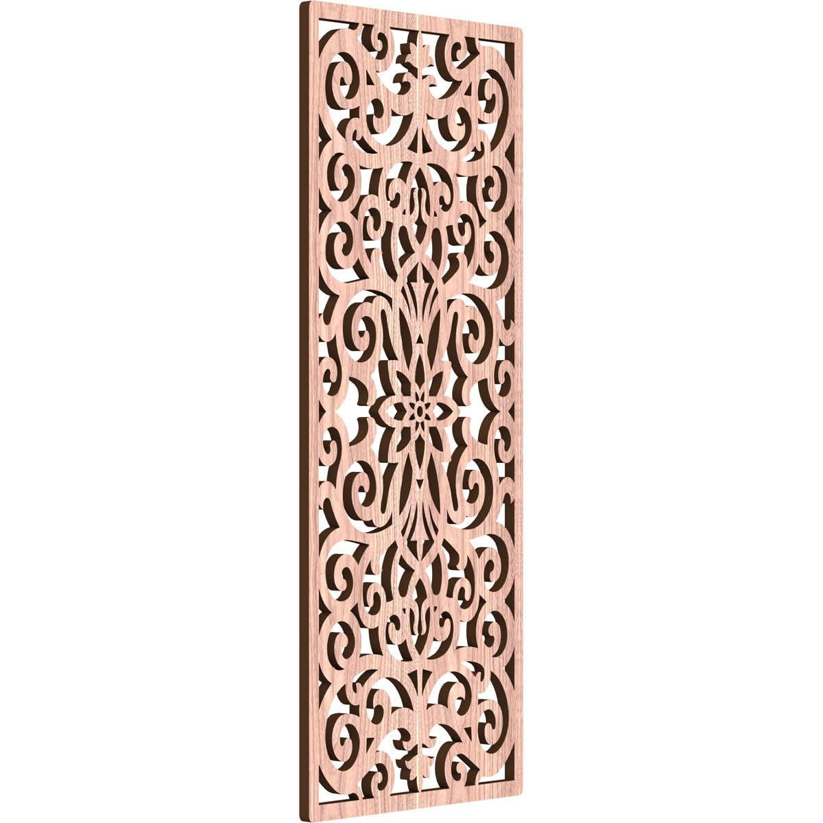 Buel Decorative Pierced Fretwork Wood Wall Panels, 11 3/8"W x 29 3/8"H x 3/8"T, Walnut