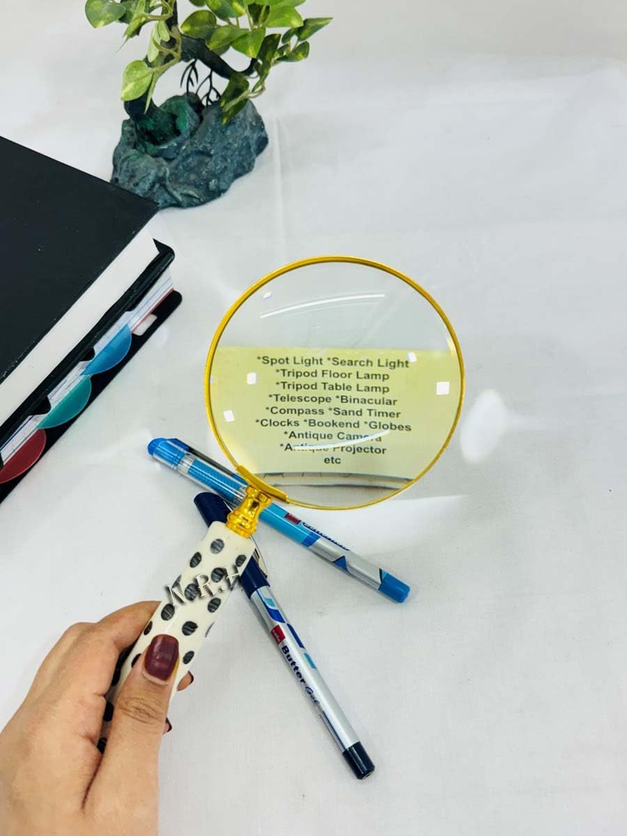 Magnifying Glass with Black Pearl Handle, Handheld 10x Magnifying Glass Lens, Antique Magnifier, Reading, Inspection, Coin & Stamp, Astrologer, Low Sight Elderly Collectible Décor Gift 8.5" image 2