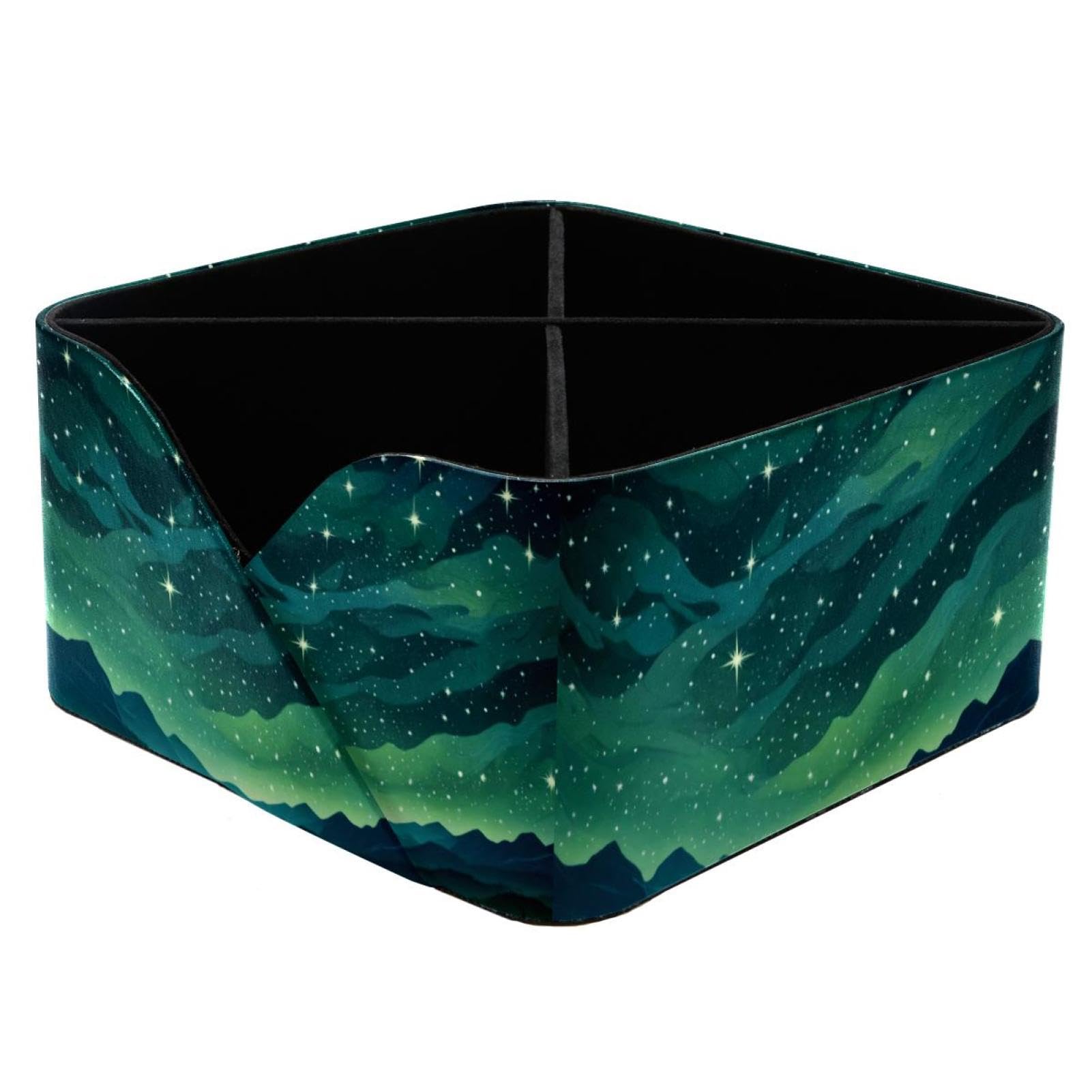 Porte-stylos rectangulaire et boîte de rangement vert ciel étoilé pour embellir le bureau d'école