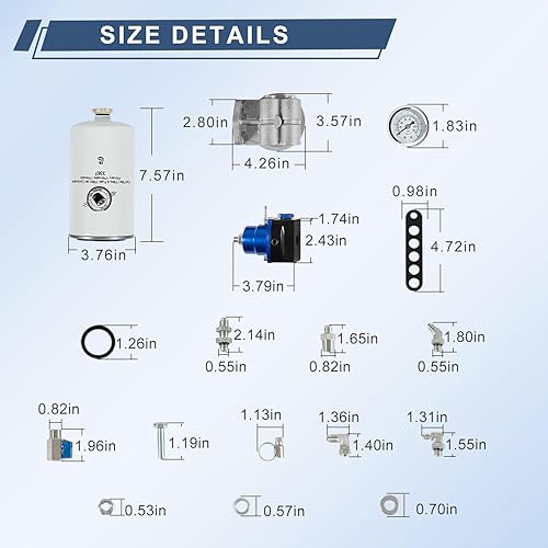 Miniatura 6 de Kit de retorno regulado para tazón de combustible para Ford 7.3L Powerstroke OBS Trucks F250 F350 E350 1994 1995 1996 1997 1998 Sustituye a WIX