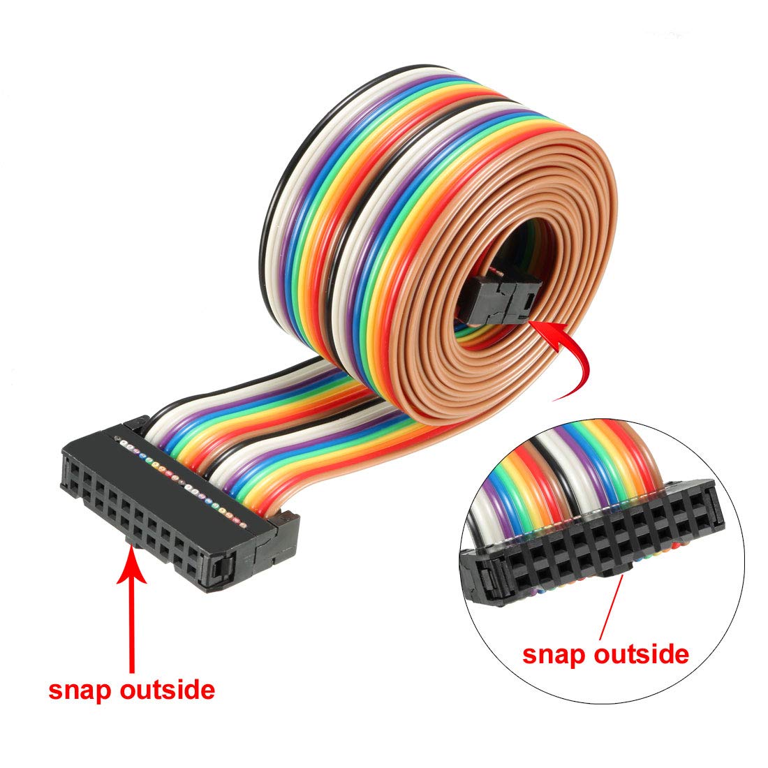 4 Pcs 6 Pin 6 Wire IDC Socket Flat Ribbon Cable 50cm Long